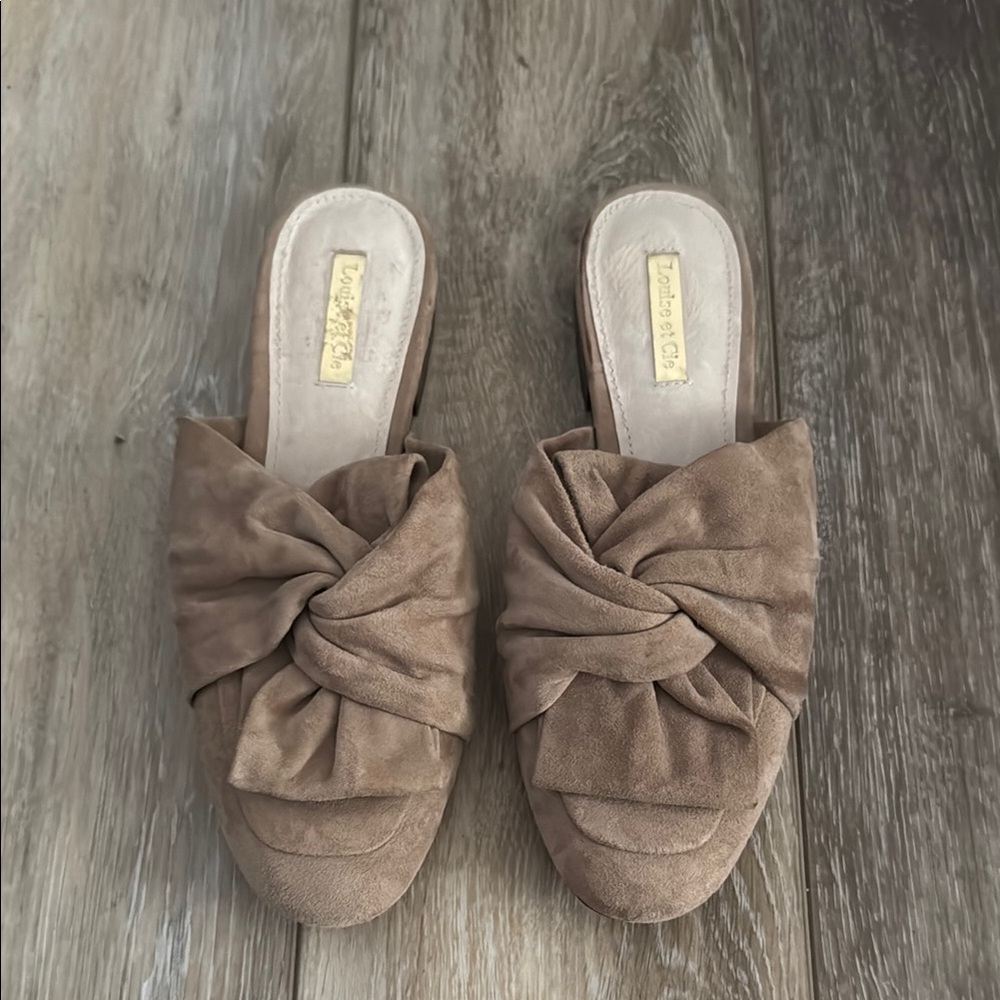 Louise et Cie Bylot Leather Suede Twist Knot Slip On Flats Loafers sz 36